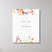 Elegante Boho herfst bloemenbruiloft welkom Canvas Afdruk (Voorkant)