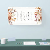 Elegante Boho herfst bloemenbruiloft welkom Spandoek (Beurs)