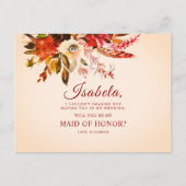 Elegante Boho Herfst Bloemenmeisje van Eer Briefkaart (Voorkant)