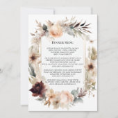 Elegante BOHO Herfst herfst bloemenbruiloft menu Kaart (Voorkant)