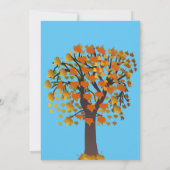 Elegante Boho Herfst in Love Tree Blue herfstbruil Kaart (Achterkant)