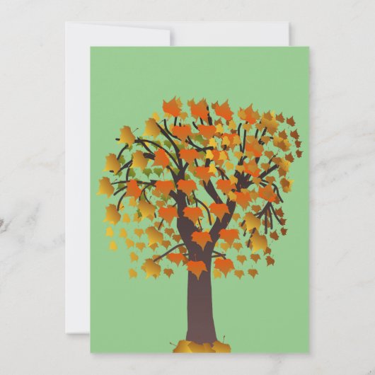 Elegante Boho Herfst in Love Tree Sage Herfstbruil Kaart (Achterkant)