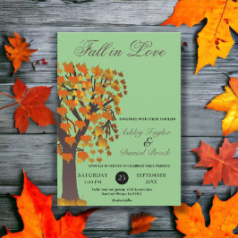 Elegante Boho Herfst in Love Tree Sage Herfstbruil Kaart