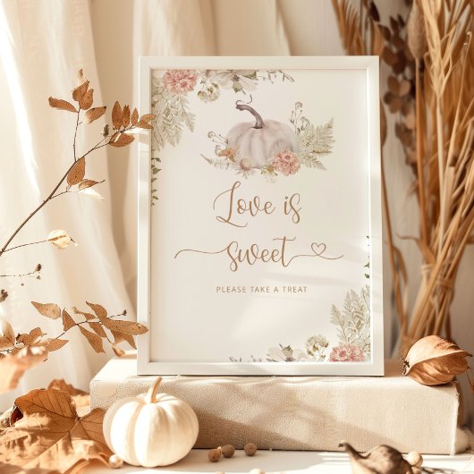 Elegante boho herfst Liefde is zoet neem een trakt Poster