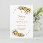 Elegante Boho Herfst Meisje Doop Kaart (Staand voorkant)