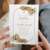 Elegante Boho Herfst Meisje Doop Kaart