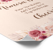 Elegante Boho Herfst Pompoen Mimosa Bar Poster (Hoek)