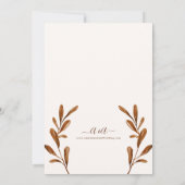 Elegante Boho Herfst Waterverf bruiloft Kaart (Achterkant)