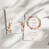 Elegante Boho Herfst Waterverf bruiloft Kaart