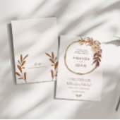 Elegante  Boho Herfst Waterverf bruiloft Kaart