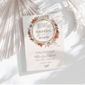 Elegante Boho Herfst Waterverf bruiloft Kaart