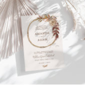 Elegante  Boho Herfst Waterverf bruiloft Kaart