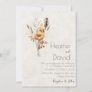 Elegante boho herfst wilde bloemen Trouwdag Kaart