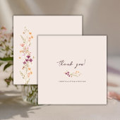 Elegante Boho Herfst Wildflower bruiloft Bedankkaart