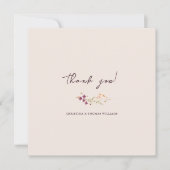 Elegante Boho Herfst Wildflower bruiloft Bedankkaart (Voorkant)