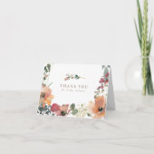 Elegante Boho Herfst Wildflower bruiloft dank u Bedankkaart (Voorkant)