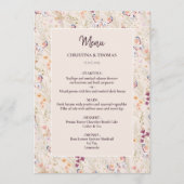 Elegante Boho Herfst Wildflower Wedding Menu (Voorkant)