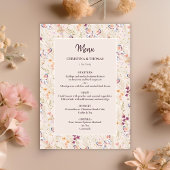 Elegante Boho Herfst Wildflower Wedding Menu