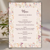 Elegante Boho Herfst Wildflower Wedding Menu