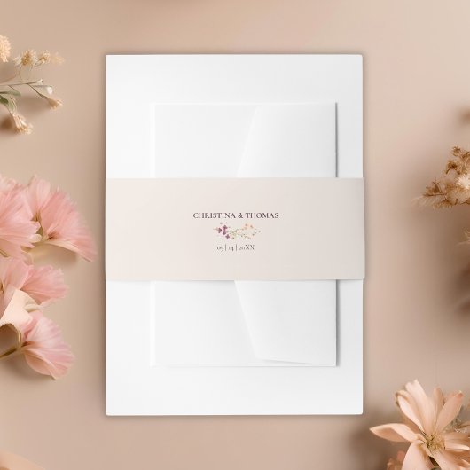 Elegante Boho Herfst Wildflowers Wedding Uitnodigingen Wikkel