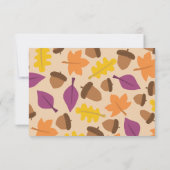 Elegante Boho Herfstbladeren Herfst Bloemige Bruil RSVP Kaartje (Achterkant)