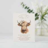 Elegante Boho Hoogland Koe Bruiloft Feest Briefkaart (Staand voorkant)