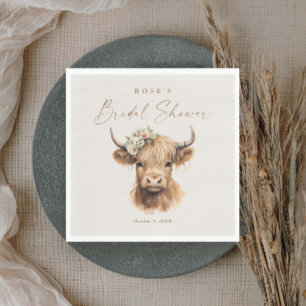 Elegante Boho Hoogland Koe Bruiloft Feest Servet