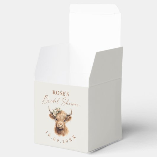 Elegante Boho Hoogland Koe Huwelijksdouche  Bedankdoosjes (Geopend)
