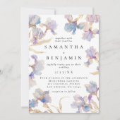 Elegante Boho Iris foto bruiloft Kaart (Voorkant)