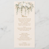 Elegante Boho Ivoor Rozen Parels Bruiloft | Menu (Voorkant)