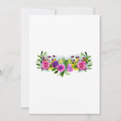 Elegante Boho Kleurrijke Rozen Zomer Bloemen Huwel Kaart (Achterkant)