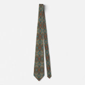 Elegante Boho Koper Turkoois Patroon Stropdas (Voorkant)