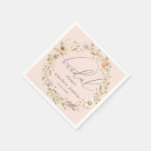 Elegante, boho krans, handgeschreven Bruids Shower Servet (Hoek)