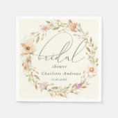 Elegante, boho krans, handgeschreven Bruids Shower Servet (Voorkant)