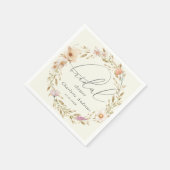 Elegante, boho krans, handgeschreven Bruids Shower Servet (Hoek)