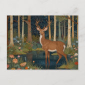 Elegante boho kunst rustieke bos herten briefkaart (Voorkant)