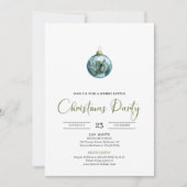 Elegante Boho Landelijke Dennekrans Kerst Dinner Kaart (Voorkant)