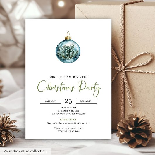 Elegante Boho Landelijke Dennekrans Kerst Dinner Kaart