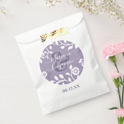 Elegante Boho Lavendel Bloemige Aangepaste Trouwda Bedankzakje (Gezegeld)