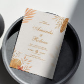 Elegante Boho Leaf bruiloft uitnodiging