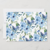 Elegante Boho Lichtblauwe Aquarel Huwelijk Bruids Bedankkaart (Achterkant)