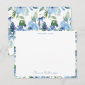 Elegante Boho Lichtblauwe Waterverf Brunch Bubble Bedankkaart (Voorkant / Achterkant)