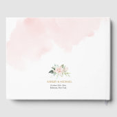 Elegante boho lichtroze rozen gouden bruiloft gastenboek (Achterkant)