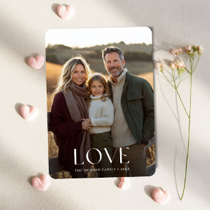 Elegante Boho Liefde Familie Kinderen Foto Valenti Feestdagenkaart