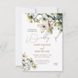 Elegante Boho Lieve Wilde Bloem Bloemrijke trouwka Bedankkaart