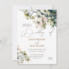 Elegante Boho Lieve Wilde Bloem Bloemrijke trouwka Bedankkaart
