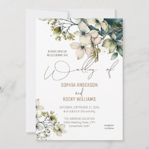 Elegante Boho Lieve Wilde Bloem Bloemrijke trouwka Kaart