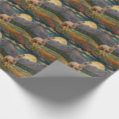 Elegante boho llama alpaca landschap cadeaupapier (Hoek)