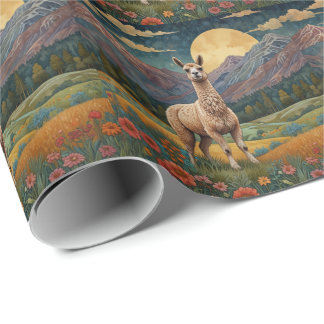 Elegante boho llama alpaca landschap cadeaupapier