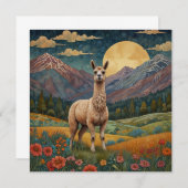 Elegante boho llama alpaca landschap kaart (Voorkant / Achterkant)
